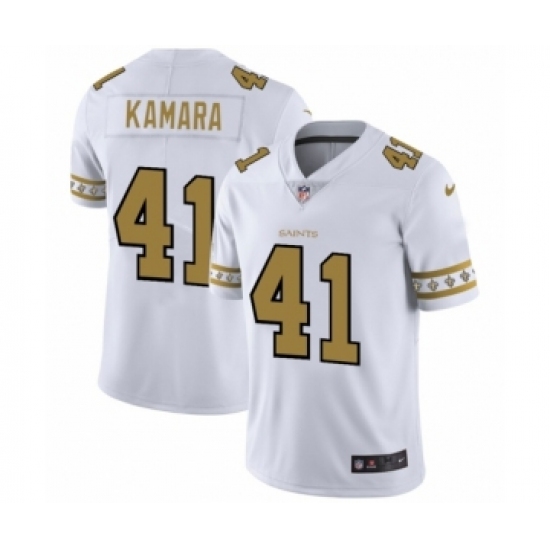 Men's New Orleans Saints #41 Alvin Kamara White Team Logo Cool Edition Jersey - Ujersey