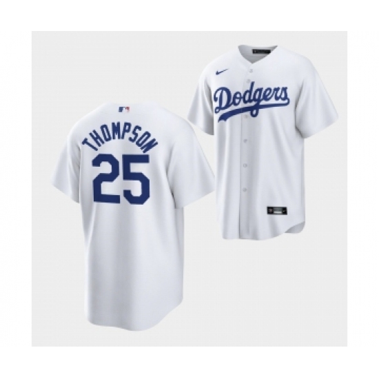 Men's Los Angeles Dodgers #25 Trayce Thompson White Cool Base Stitched Baseball Jersey - Ujersey