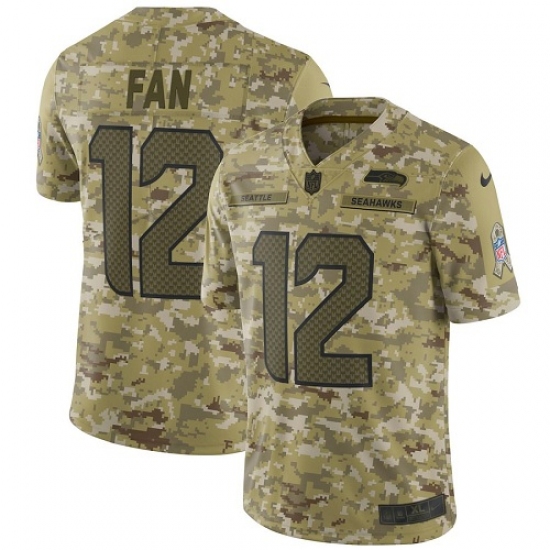 Men's Nike Seattle Seahawks 12th Fan Limited Camo 2018 Salute to Service NFL Jersey - Ujersey