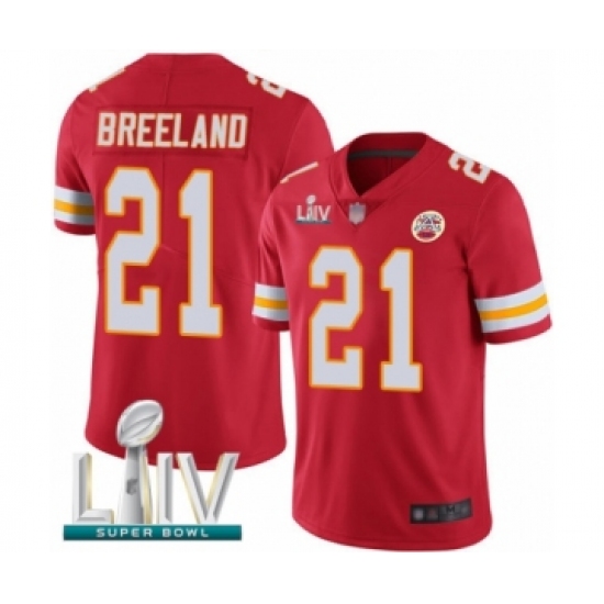 Men's Kansas City Chiefs #21 Bashaud Breeland Red Team Color Vapor Untouchable Limited Player Super Bowl LIV Bound Football Jersey - Ujersey