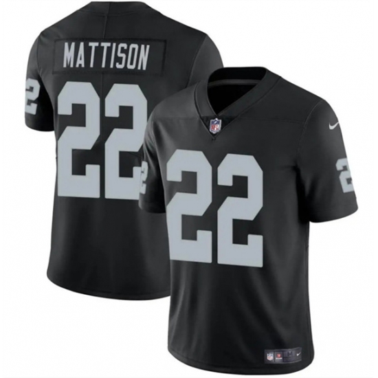Men's Las Vegas Raiders #22 Alexander Mattison Black 2024 Vapor Football Stitched Jersey - Ujersey
