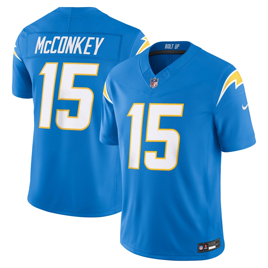 Men's Los Angeles Chargers Ladd McConkey Nike Powder Blue Team Vapor F.U.S.E. Stitched Limited Jersey