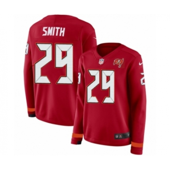 Women's Nike Tampa Bay Buccaneers #29 Ryan Smith Limited Red Therma Long Sleeve NFL Jersey - Ujersey