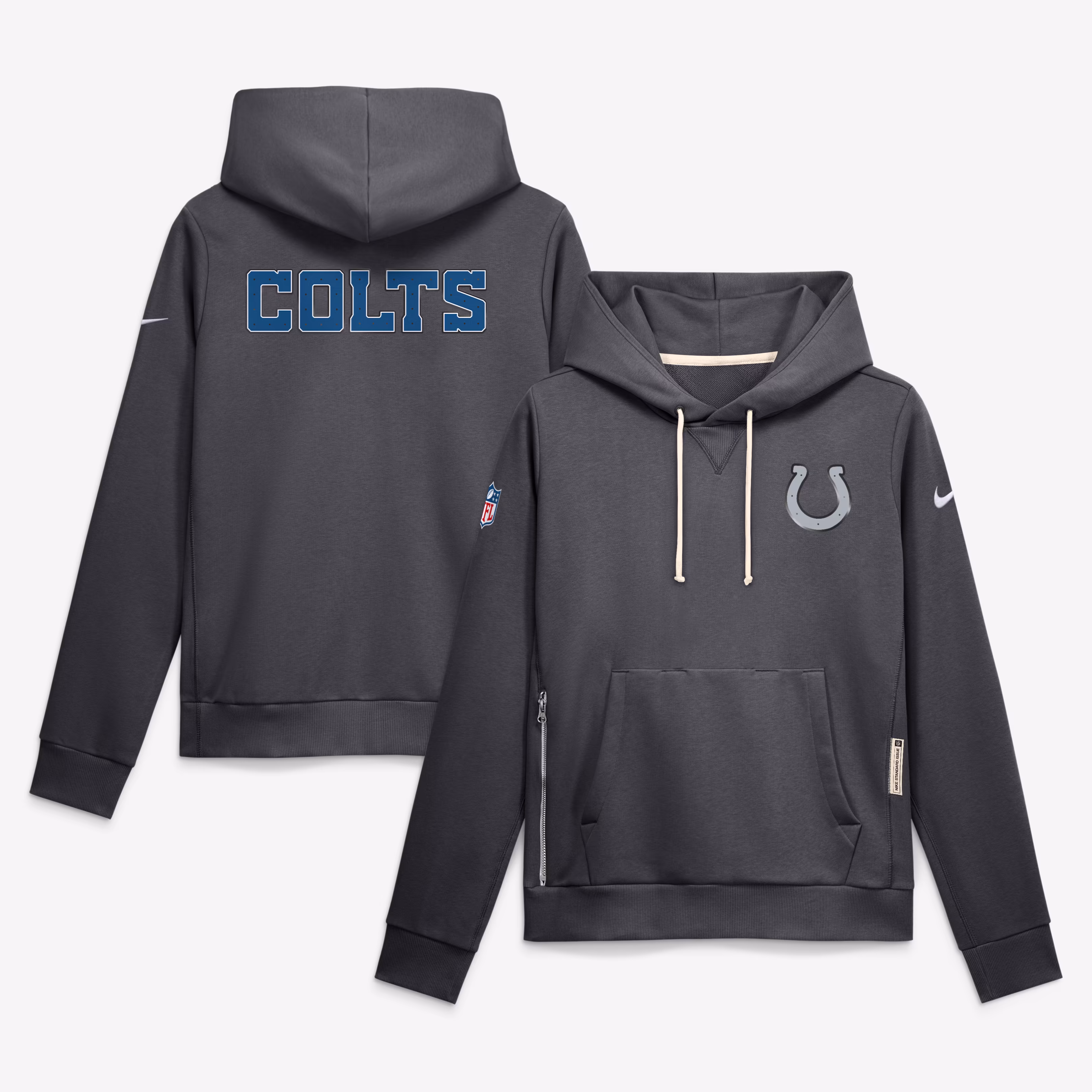 Women's Indianapolis Colts  Nike Anthracite 2026 Rivalries Collection Standard Issue Sideline Pullover Hoodie - Ujersey