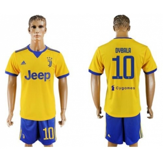 Juventus #10 Dybala Yellow Soccer Club Jersey