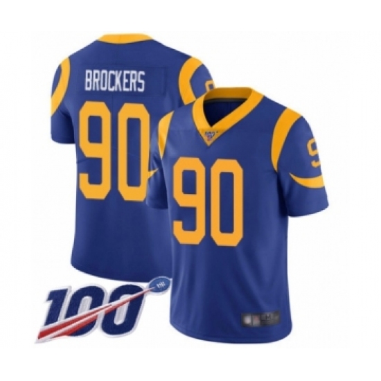 Men's Los Angeles Rams #90 Michael Brockers Royal Blue Alternate Vapor Untouchable Limited Player 100th Season Football Jersey - Ujersey