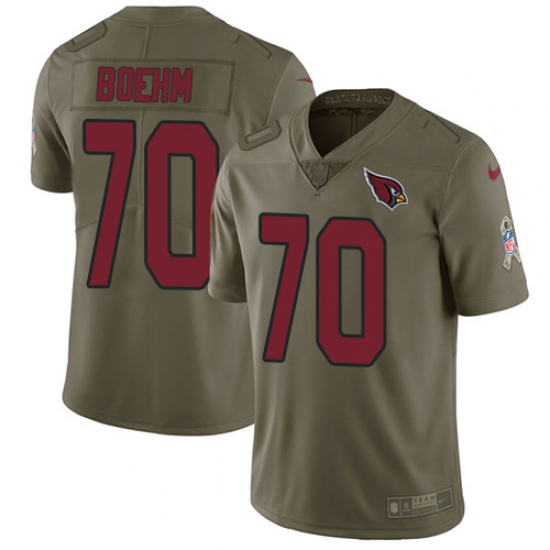 Men's Nike Arizona Cardinals #70 Evan Boehm Limited Olive 2017 Salute to Service NFL Jersey - Ujersey