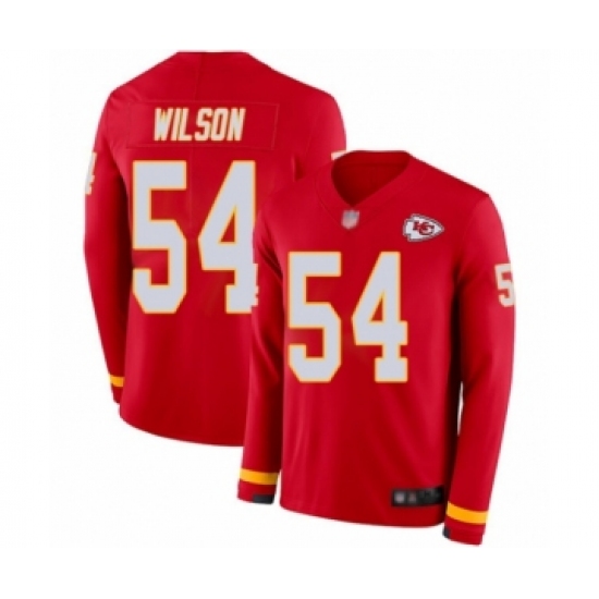 Men's Kansas City Chiefs #54 Damien Wilson Limited Red Therma Long Sleeve Football Jersey - Ujersey