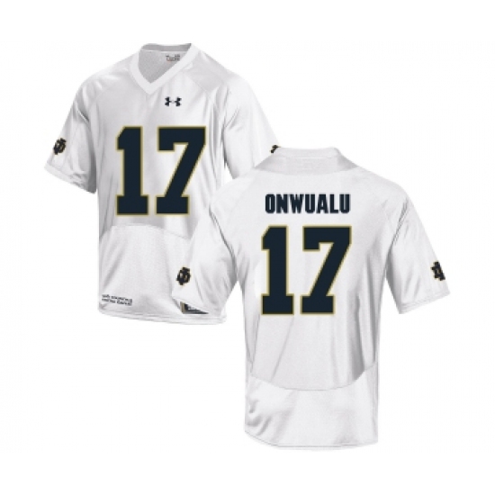 Notre Dame Fighting Irish 17 James Onwualu White College Football Jersey - Ujersey
