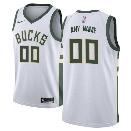 Men's Milwaukee Bucks Nike White Swingman Custom Jersey - Association Edition - Ujersey