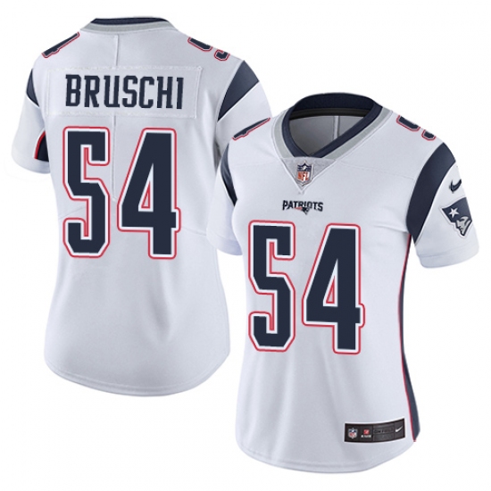 Women's Nike New England Patriots #54 Tedy Bruschi White Vapor Untouchable Limited Player NFL Jersey - Ujersey