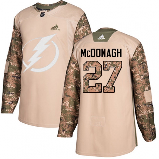 Youth Adidas Tampa Bay Lightning #27 Ryan McDonagh Authentic Camo Veterans Day Practice NHL Jersey - Ujersey