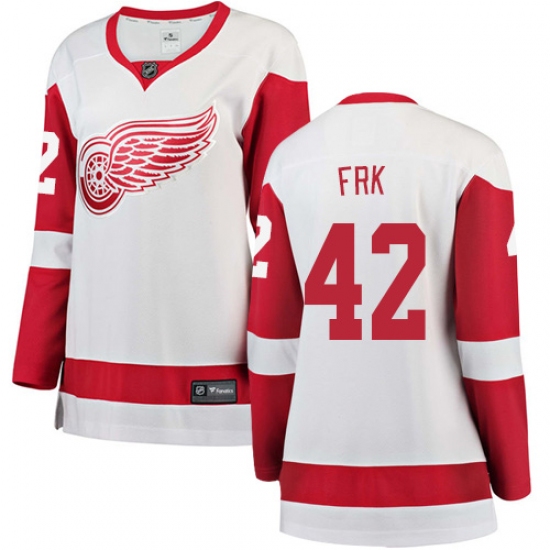Women's Detroit Red Wings #42 Martin Frk Authentic White Away Fanatics Branded Breakaway NHL Jersey - Ujersey