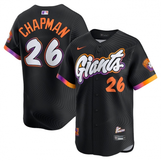 Men's San Francisco Giants #26 Matt Chapman Anthracite 2025 City Connect Limited Stitched Baseball Jersey - Ujersey