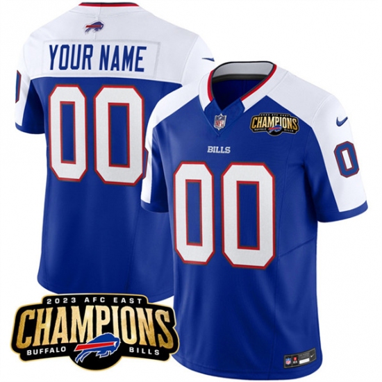 Men's Buffalo Bills Active Player Custom Blue White 2023 F.U.S.E. AFC East Champions Ptach Football Stitched Jersey - Ujersey