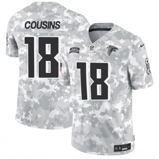 Men's Atlanta Falcons #18 Kirk Cousins 2024 F.U.S.E. Arctic Camo Salute to Service Limited Football Stitched Jersey - Ujersey