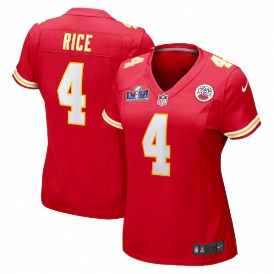 Women's Kansas City Chiefs #4 Rashee Rice Red 2023 F U S E Vapor Untouchable Limited Stitched 2024 Super Bowl LVIII Jersey - Ujersey