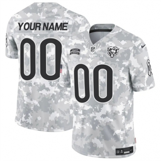 Men's Chicago Bears Active Player Custom 2024 F.U.S.E Arctic Camo Salute To Service Limited Stitched Football Jersey - Ujersey