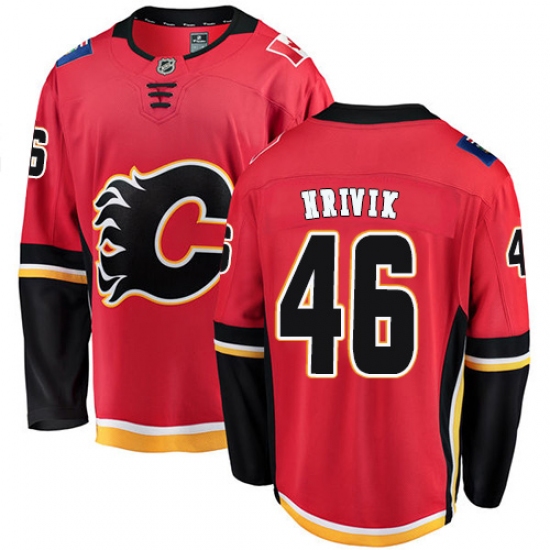 Youth Calgary Flames #46 Marek Hrivik Fanatics Branded Red Home Breakaway NHL Jersey - Ujersey