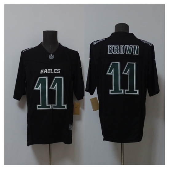 Men's Philadelphia Eagles #11 A.J. Brown Black 2024 F.U.S.E. Vapor Untouchable Limited Football Stitched Jersey - Ujersey