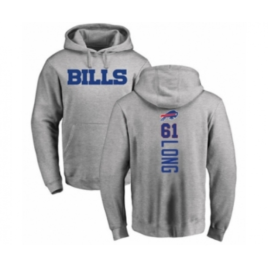 Football Buffalo Bills #61 Spencer Long Ash Backer Pullover Hoodie - Ujersey