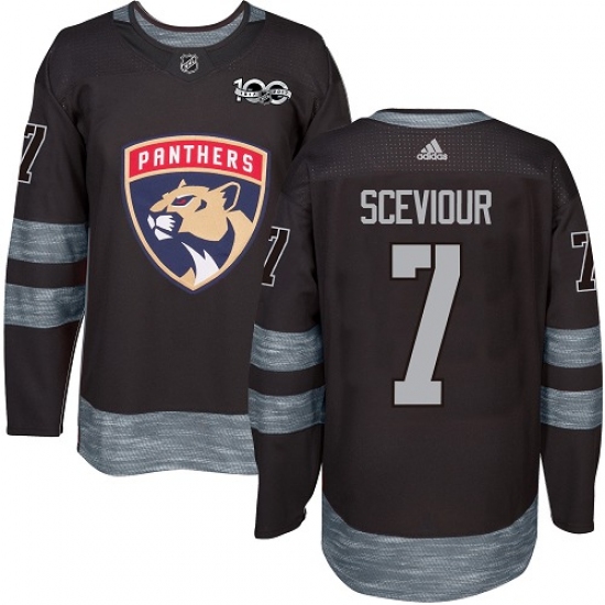 Men's Adidas Florida Panthers #7 Colton Sceviour Premier Black 1917-2017 100th Anniversary NHL Jersey - Ujersey