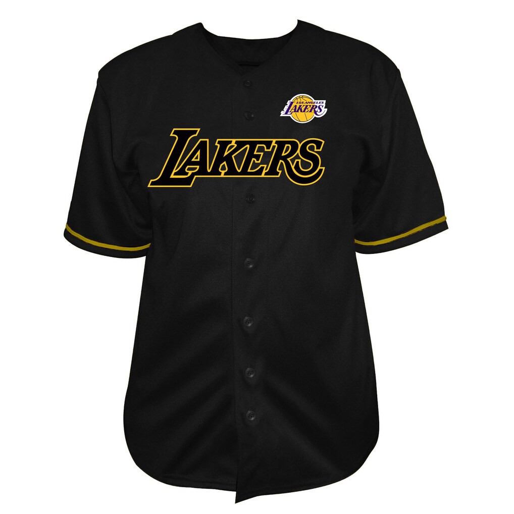 Men's Los Angeles Lakers Fanatics Black Big & Tall Pop Full-Button Jersey - ujerseystore