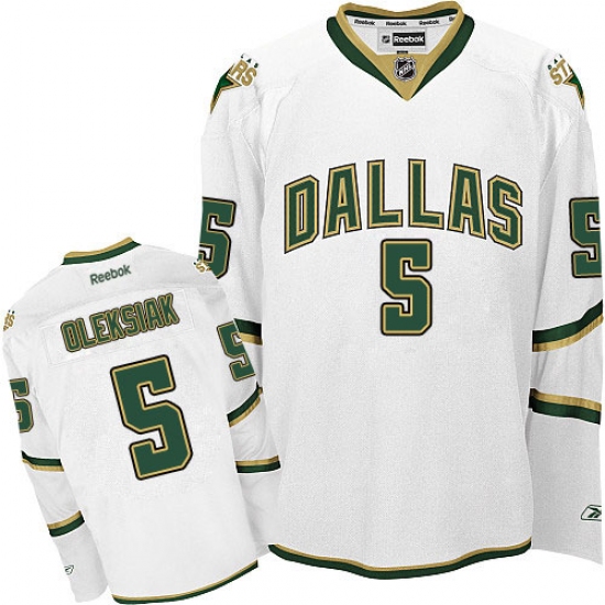 Men's Reebok Dallas Stars #5 Jamie Oleksiak Authentic White Third NHL Jersey - Ujersey