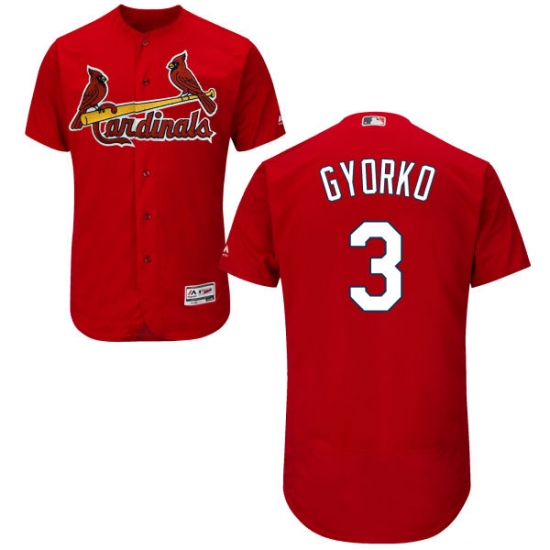 Men's Majestic St. Louis Cardinals #3 Jedd Gyorko Red Alternate Flex Base Authentic Collection MLB Jersey - Ujersey