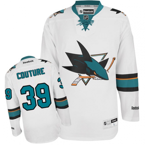 Women's Reebok San Jose Sharks #39 Logan Couture Authentic White Away NHL Jersey - Ujersey