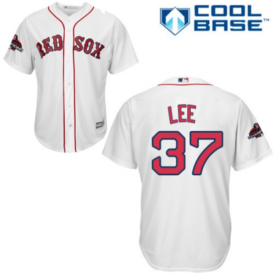 Women's Majestic Boston Red Sox #37 Bill Lee Authentic White Home 2018 World Series Champions MLB Jersey - Ujersey