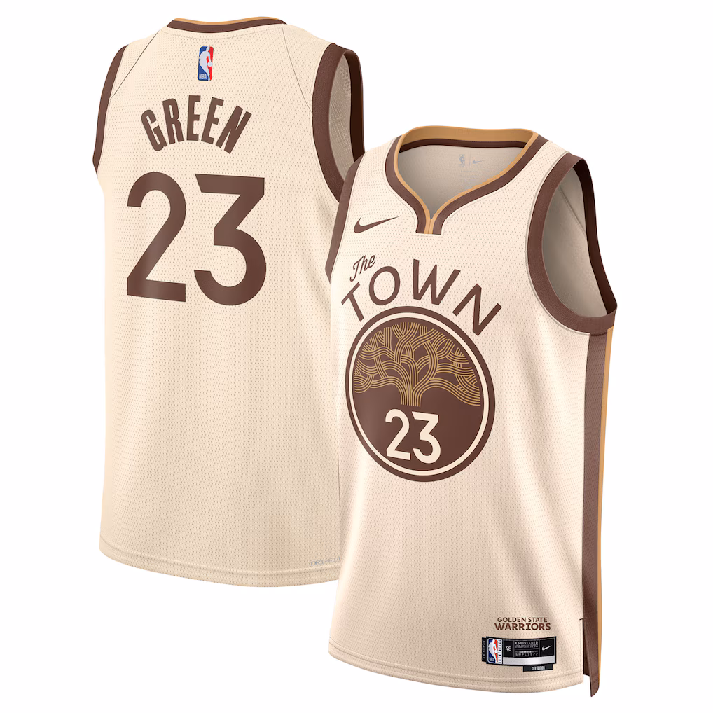 Unisex Golden State Warriors Draymond Green Nike Tan 2025/26 Swingman Jersey - City Edition