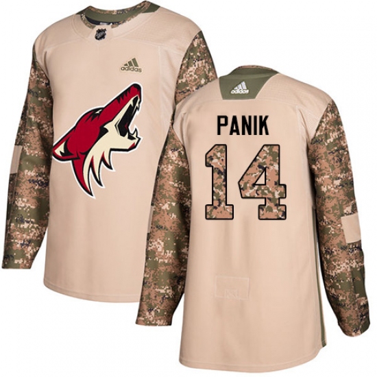 Men's Adidas Arizona Coyotes #14 Richard Panik Authentic Camo Veterans Day Practice NHL Jersey - Ujersey