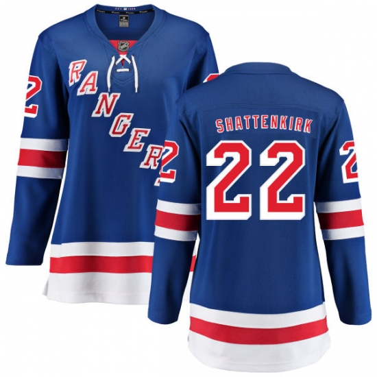 Women's New York Rangers #22 Kevin Shattenkirk Fanatics Branded Royal Blue Home Breakaway NHL Jersey - Ujersey