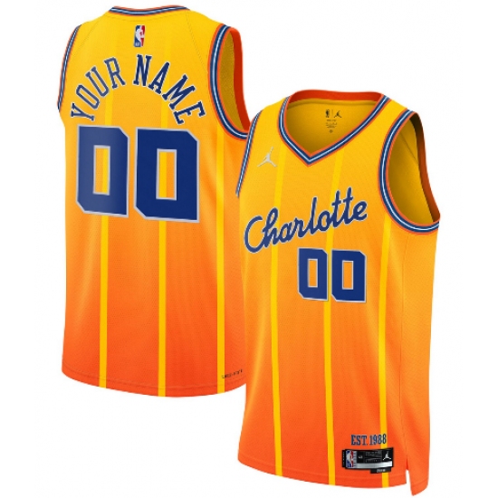 Men's Charlotte Hornets Active Player Custom Gold 2025-26 City Edition Swingman Stitched Jersey - Ujersey