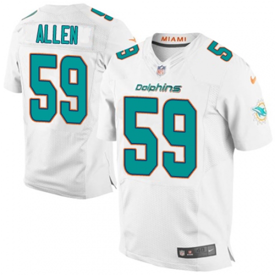Men's Nike Miami Dolphins #59 Chase Allen Elite White NFL Jersey - Ujersey