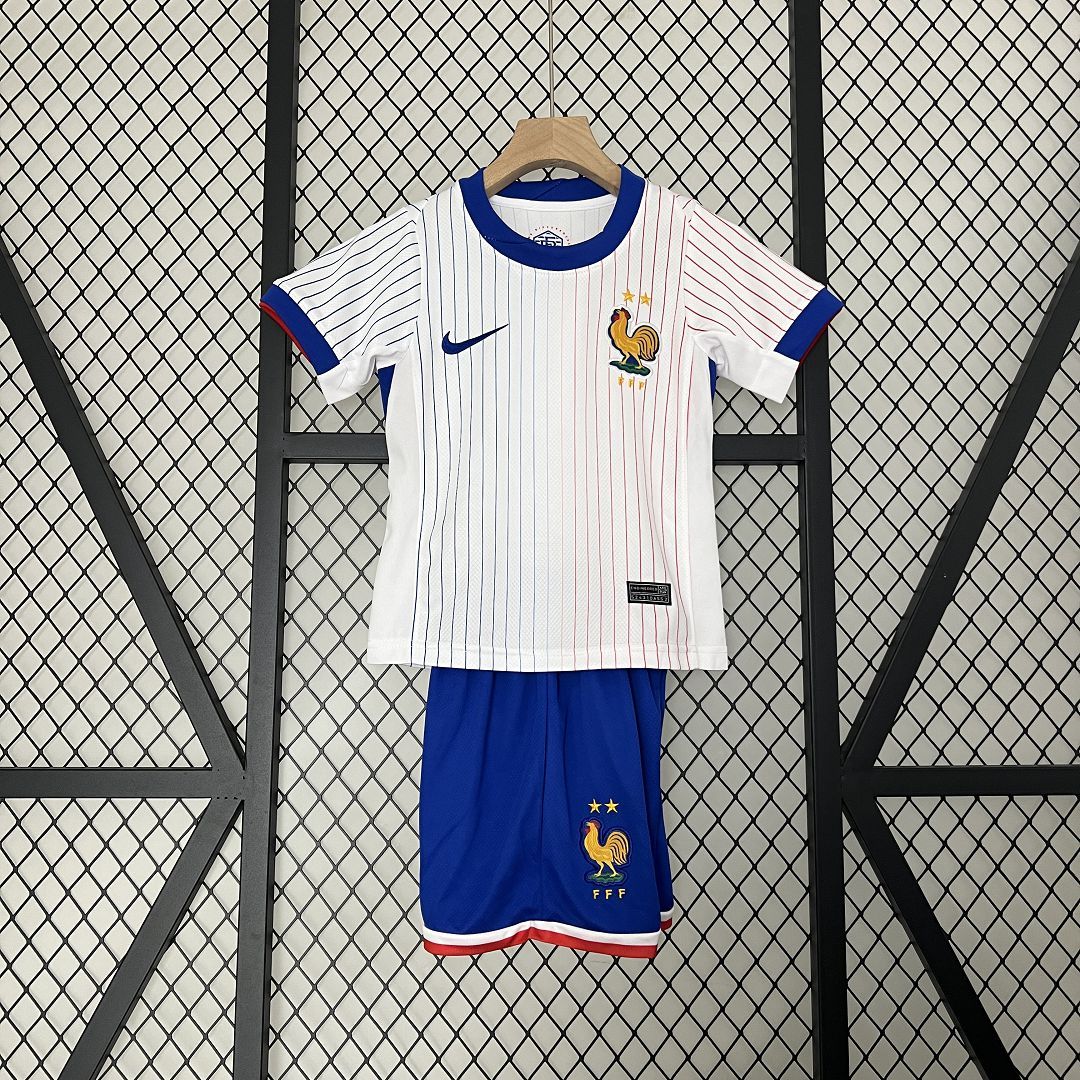 France Away Football Uniform Kids Kit Jersey+Shorts EURO 2024 - Ujersey NHL