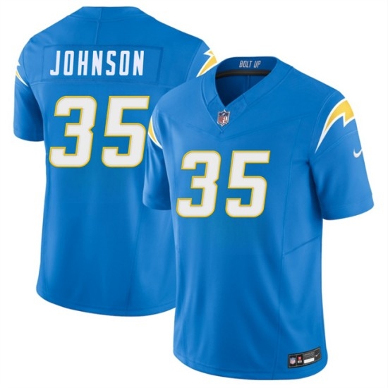 Men's Los Angeles Chargers #35 Amar Johnson Blue 2026 F.U.S.E. Vapor Limited Football Stitched Jersey - Ujersey