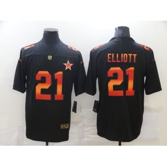 Men's Dallas Cowboys #21 Ezekiel Elliott Black colorful Nike Limited Jersey - Ujersey