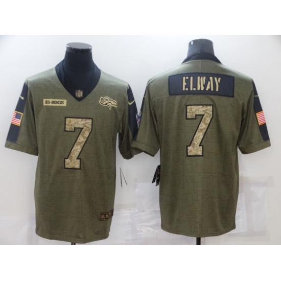 Men's Denver Broncos #7 John Elway Camo 2021 Salute To Service Limited Player Jersey - Ujersey