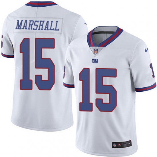 Men's Nike New York Giants #15 Brandon Marshall Limited White Rush Vapor Untouchable NFL Jersey - Ujersey
