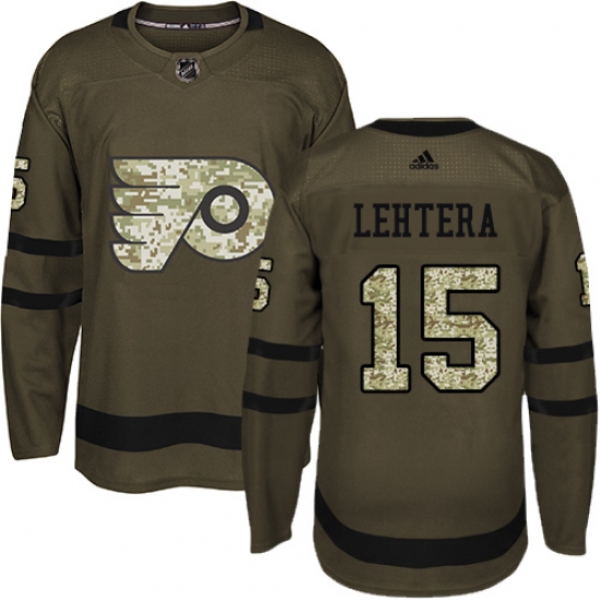 Youth Adidas Philadelphia Flyers #15 Jori Lehtera Authentic Green Salute to Service NHL Jersey - Ujersey