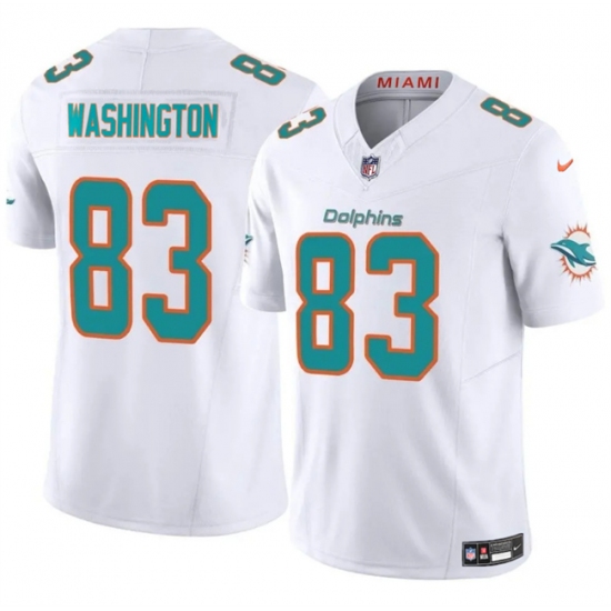 Men's Miami Dolphins #83 Malik Washington White 2024 F.U.S.E Vapor Limited Stitched Football Jersey - Ujersey