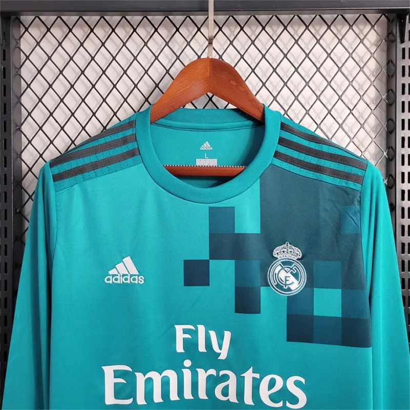 Real Madrid Retro Jersey Third Away Long Sleeve Custom Soccer Shirt 2017/18 - Ujersey NHL