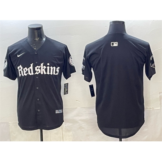 Men's Washington Commanders Blank Black 'Gothic Capitol Shadows Edition' Limited Stitched Baseball Jersey - Ujersey