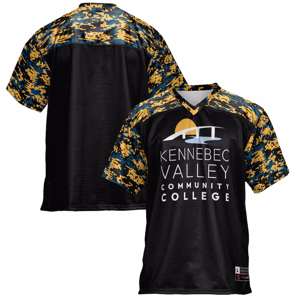 Youth GameDay Greats Black Kennebec Valley Community College Football Jersey - SUjersey01