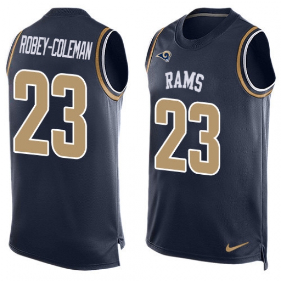 Men's Nike Los Angeles Rams #23 Nickell Robey-Coleman Limited Navy Blue Player Name & Number Tank Top NFL Jersey - Ujersey