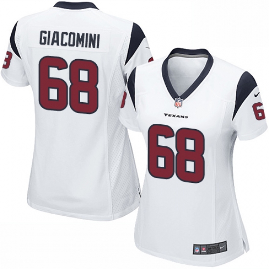 Women's Nike Houston Texans #68 Breno Giacomini Game White NFL Jersey - Ujersey