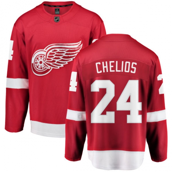 Men's Detroit Red Wings #24 Chris Chelios Fanatics Branded Red Home Breakaway NHL Jersey - Ujersey