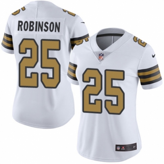 Women's Nike New Orleans Saints #25 Patrick Robinson Limited White Rush Vapor Untouchable NFL Jersey - Ujersey